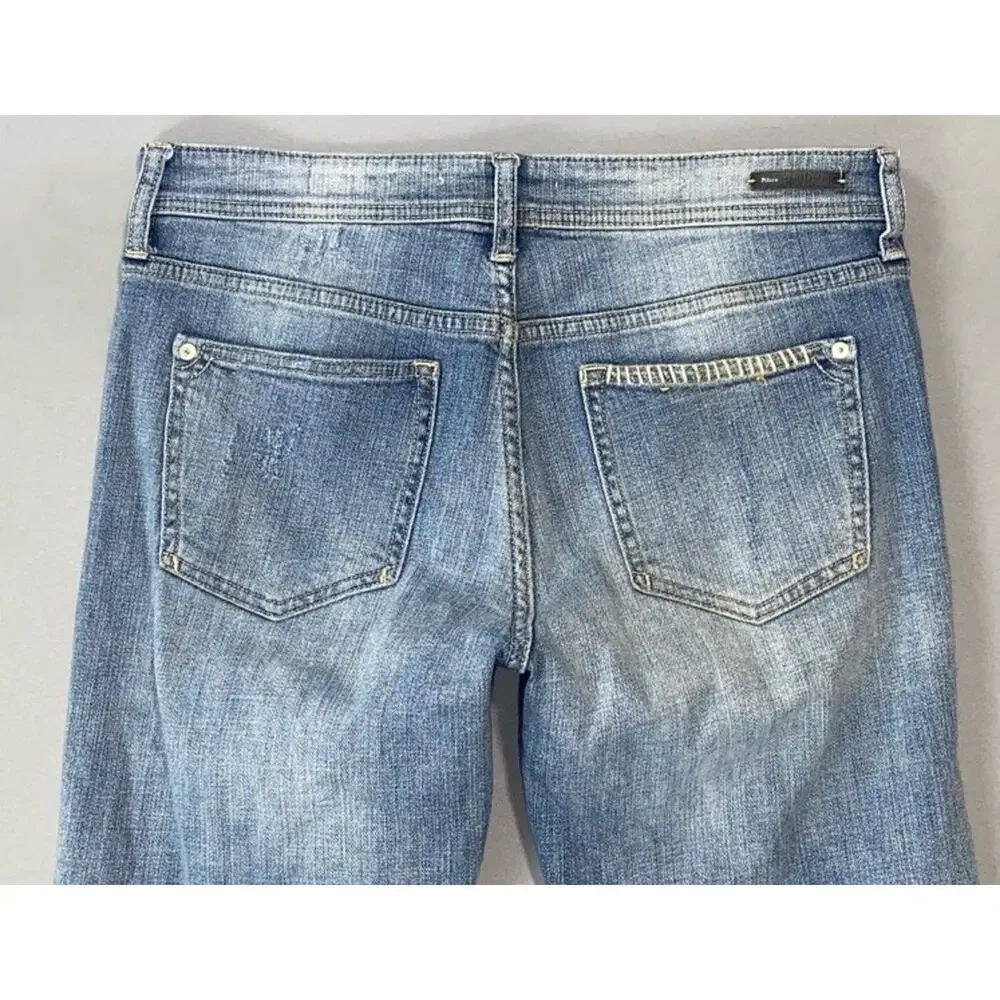 Pilcro and the Letterpress 'Slim Boyfriend' Patched Stretch Denim Jeans. 28, GUC